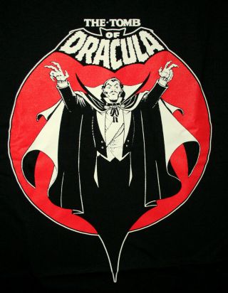 Marvel Comics Classic Tomb Of Dracula Horror Black Cotton T - Shirt Large