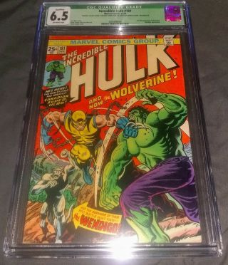Incredible Hulk 181 Cgc 6.  5 Ow,  Q - No Mvs,  1st App Wolverine,  Key - Marvel 1974