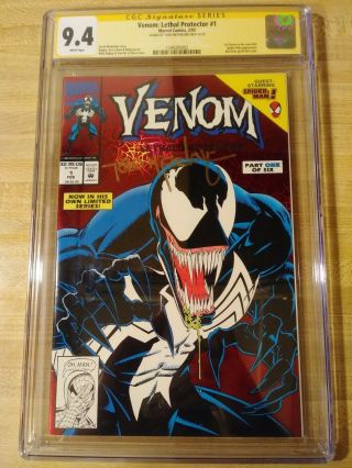 Venom Lethal Protector 1 Signed Todd Mcfarlane Cgc 9.  4 Absolute Carnage