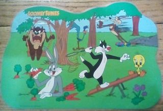 Looney Tunes 1989 Vintage Kids Place Mat With Puzzles