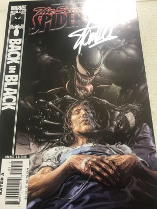 The Sensational Spider - Man 39 Clayton Crain Venom Cover Signed By Stan Lee