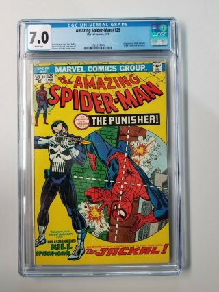 Spider - Man 129 Cgc 7.  0 1st Appearance Of The Punisher & Jackal - Case