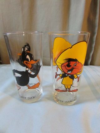 Daffy Duck And Speedy Gonzales Character Glasses - Pepsi Collector Series 1973