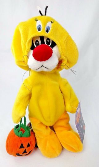 Nwt Sylvester Cat In Tweety Costume Looney Tunes Wb Plush Stuffed Bean - Bag 1999