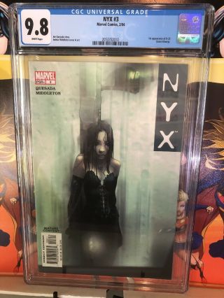 Nyx 3 Cgc 9.  8 Nm/mt X - 23 1st Appearance White Pages Marvel Comics