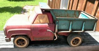 Red & Green Tonka Toy Dump Truck - Vintage 1960s - Some Rust To Restore