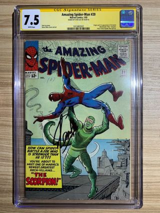 Spider - Man 20 Marvel 1st Appearance Of Scorpion Signed Stan Lee Cgc 6.  5