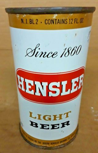 Hensler Light Beer Flat Top Can Brewed By Joseph Hensler Brewing Co Newark Nj