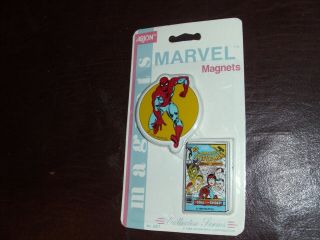 Vintage Spider - Man Marvel Magnets Marvel Avengers Rare Marvelmania MOC 1989 3