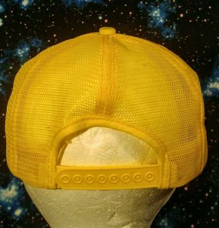 Vintage John Deere Patch Mesh Snapback Trucker Hat Cap K PRODUCTS Yellow USA 7