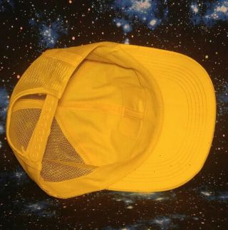 Vintage John Deere Patch Mesh Snapback Trucker Hat Cap K PRODUCTS Yellow USA 8