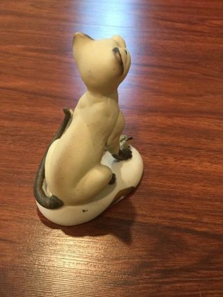 Set Of 2 Porcelain Siamese Cats Playing With Butterflies 4