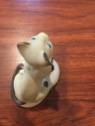 Set Of 2 Porcelain Siamese Cats Playing With Butterflies 5