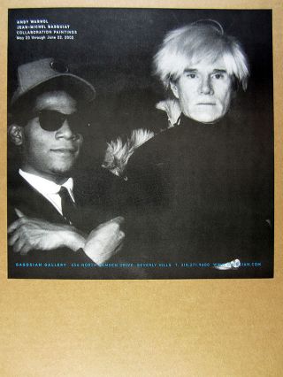 2002 Andy Warhol Jean - Michel Basquiat Collaboration Paintings Exhibit Vintage Ad