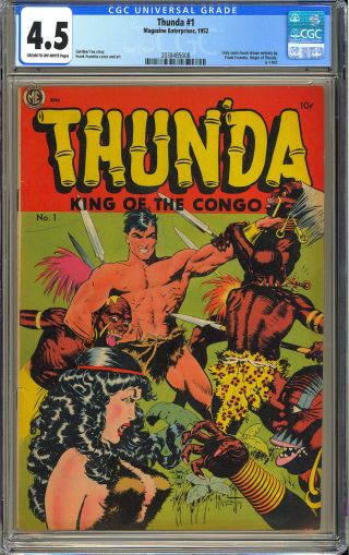 Thunda 1 Classic Frank Frazetta Art Pre - Code Origin Me Comic 1952 Cgc 4.  5