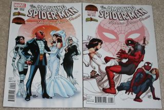 Spider - Man Renew Your Vows 1 & 2 Deadpool Ferry Variant Set 620 Hot Rare