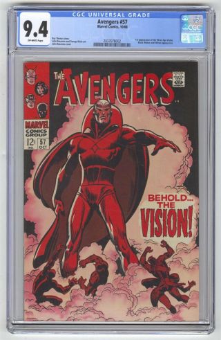 Avengers 57 Cgc 9.  4 Marvel Comic Key 1st Vision Silver Age 1968