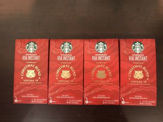 Starbucks Via Instant Christmas Blend Vintage 18 Sumatra 4 Boxes / 48 Packets