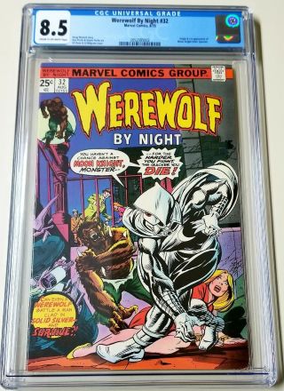 Werewolf By Night 32 Cgc 8.  5 Origin & 1st Appearance Of Moon Knight