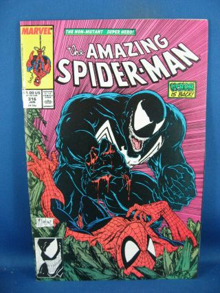 Spiderman 316 Venom Classic Cover Vf Nm 1989
