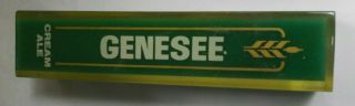 Vintage Genesee Cream Ale Lucite 4 Sided Beer Tap Green White Gold 5 3/4 