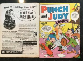 Rare Double Cover Punch And Judy Comic Book (1947) No.  12,  Golden Age