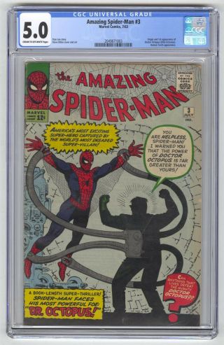 Spider - Man 3 Cgc 5.  0 Vintage Marvel Comic Key 1st Doctor Octopus Ditko