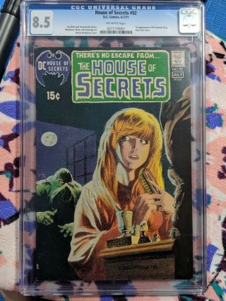 Dc Comics House Of Secrets 92 Cgc 8.  5 1st Appearance Of Swamp Thing Ow Pages