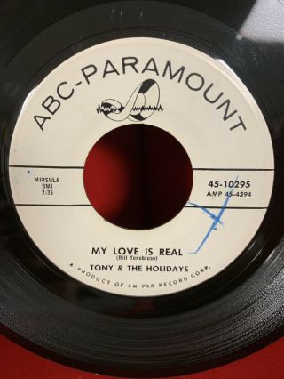 Tony & The Holidays Rare Promo 45 Doo Wop/Soul There Goes My Heart HEAR 2