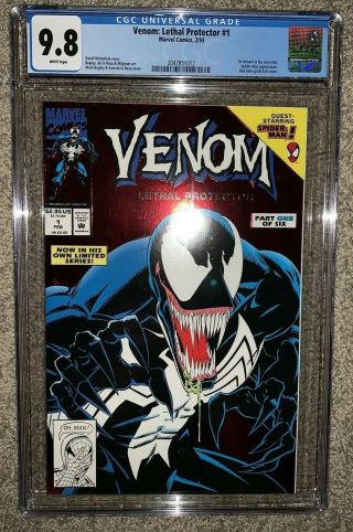 Venom : Lethal Protector 1 Marvel Comics 1993 Cgc 9.  8 Red Holografx Foil Cover
