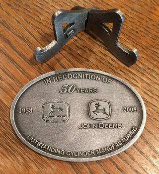 John Deere Commemorative Medallion,  belt buckle style,  50 years. 3