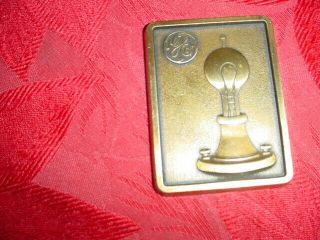 Vintage Ge General Electric Light Bulb Advertising Bronze Paperweight Ex.