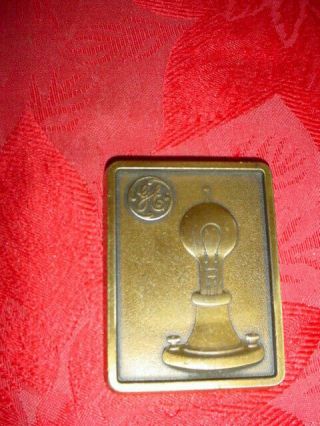 VINTAGE GE GENERAL ELECTRIC LIGHT BULB ADVERTISING BRONZE PAPERWEIGHT EX. 2