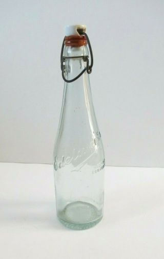 Vintage Edelweiss Bottle 13 Oz With Ceramic Top Scarce Schoenhofen Chicago