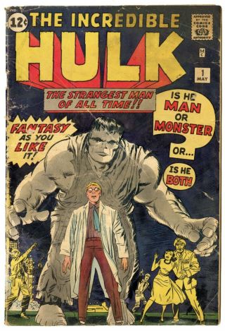 Hulk 1 G/vg 3.  0 Off - White Pages Origin & 1st App.  Marvel 1962