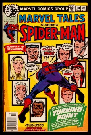 Marvel Comics Marvel Tales 98 Reprints Spider - Man 121 Death Of Gwen Vfn 8.  0