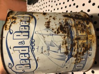 Reed & Reed 1 Gallon Seafood Oyster Tin Can Port Norris,  NJ 3