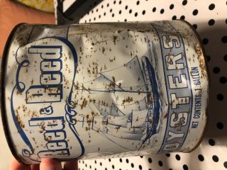 Reed & Reed 1 Gallon Seafood Oyster Tin Can Port Norris,  NJ 7