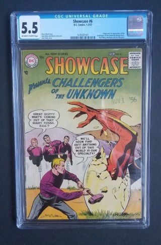 SHOWCASE 6 • CGC 5.  5 • 1ST CHALLENGERS OF THE UNKNOWN • LOOKS BETTER 9