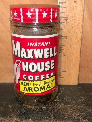 Vintage Maxwell House 2 Oz Glass Jar Coffee Jar With Label