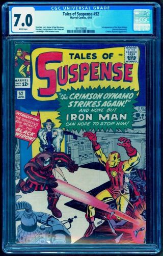 TALES OF SUSPENSE 52 CGC 7.  0 WHITE BRIGHT COLORS NO MARKS / STAMPS UNDERGRADED 3