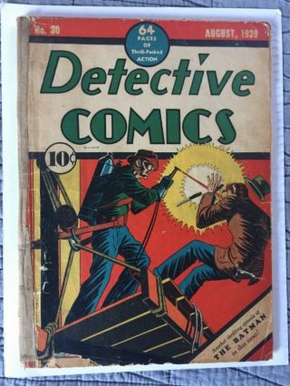 Rare 1939 Golden Age Detective Comics 30 Key 4th Appearance Batman Complete Wow