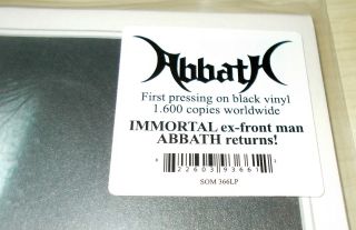 ABBATH - S/T - 2016 G/F LP,  POSTER - FIRST ISSUE BLACK VINYL - IMMORTAL - 1600 ONLY - 3
