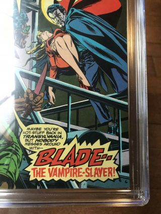 Tomb of Dracula 10 CGC 9.  6 WHITE pages.  1st appearance of Blade.  ToD 10 3