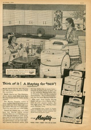 1948 Print Ad Of Maytag Chieftain,  Commander & Master Washing Machine