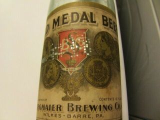 Stegmaier Gold Medal Beer Rare/vintage Bottle W/ Labels Wilkes Barre Pa