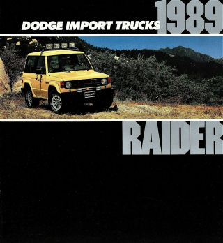 1989 Dodge Raider Import Truck Dealer Nos Sales Brochure