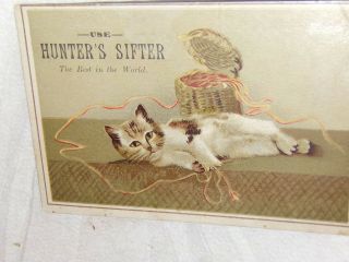 Hunter ' s Sifter Kitchen flour sifter Victorian Trade Card 1880 ' s RARE Cat 2