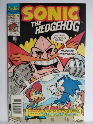 Sonic The Hedgehog 16 Scarce Newsstand Variant 1994 - Archie Comics - Sega F/vf 7.  0