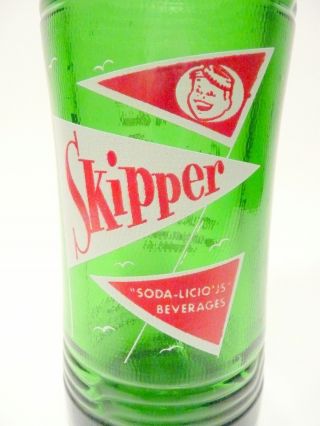 Vintage Acl Soda Pop Bottle: Green Skipper Of Pittsburgh,  Pa - 7 Oz Vintage Acl